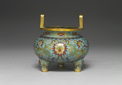 图片[2]-Copper incense burner in cloisonne enamels, Qing dynasty, Qianlong reign (1736-1795)-China Archive